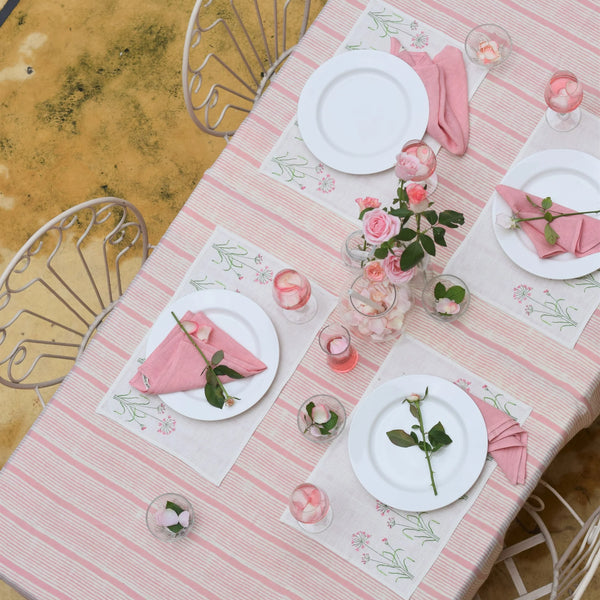 Gulabi Linen Table Cover